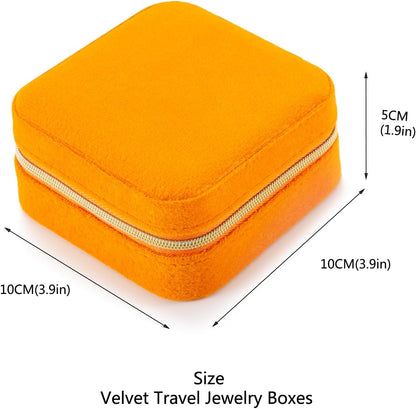 Mini Jewelry Travel Case, Small Portable Jewellry Organizer Box Portable Display Storage Box for Rings Earrings Necklaces, Gifts for Girl, Women, Wedding, Birthday, Mom, Mother's Day (Blue)