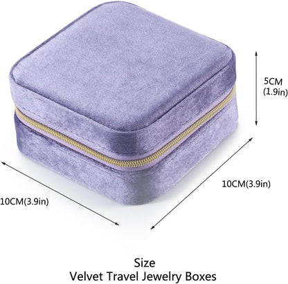 Mini Jewelry Travel Case, Small Portable Jewellry Organizer Box Portable Display Storage Box for Rings Earrings Necklaces, Gifts for Girl, Women, Wedding, Birthday, Mom, Mother's Day (Blue)