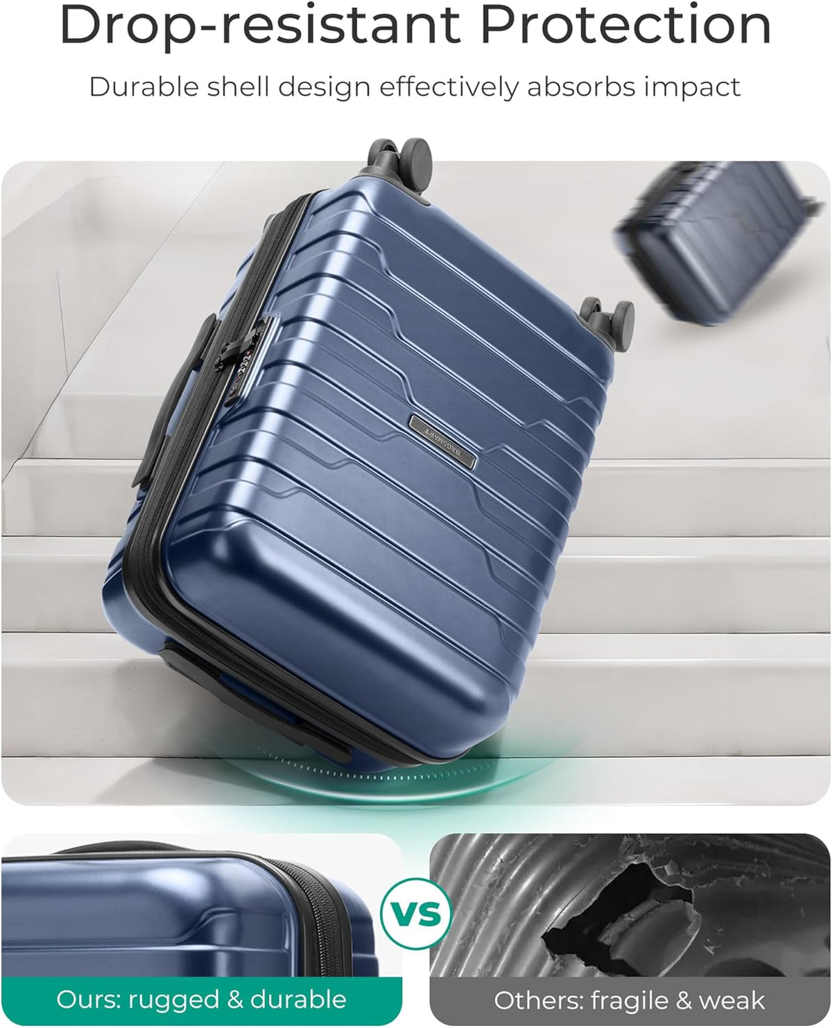 Carry On Luggage 22x14x9 Airline Approved with Spinner Wheels,Lightweight 20 Inch Luggage with TSA Lock,Expandable Hard Shell Carry On Suitcases for Men Women,Gray