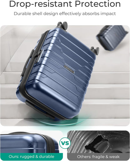 Carry On Luggage 22x14x9 Airline Approved with Spinner Wheels,Lightweight 20 Inch Luggage with TSA Lock,Expandable Hard Shell Carry On Suitcases for Men Women,Gray