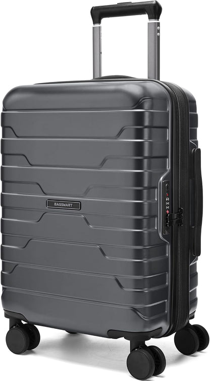 Carry On Luggage 22x14x9 Airline Approved with Spinner Wheels,Lightweight 20 Inch Luggage with TSA Lock,Expandable Hard Shell Carry On Suitcases for Men Women,Gray