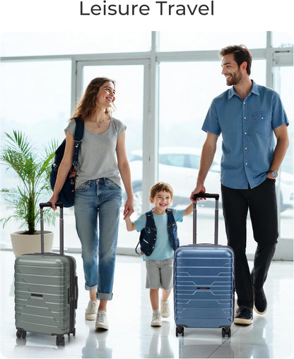 Carry On Luggage 22x14x9 Airline Approved with Spinner Wheels,Lightweight 20 Inch Luggage with TSA Lock,Expandable Hard Shell Carry On Suitcases for Men Women,Gray