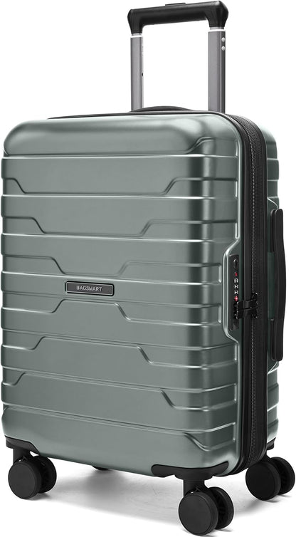 Carry On Luggage 22x14x9 Airline Approved with Spinner Wheels,Lightweight 20 Inch Luggage with TSA Lock,Expandable Hard Shell Carry On Suitcases for Men Women,Gray