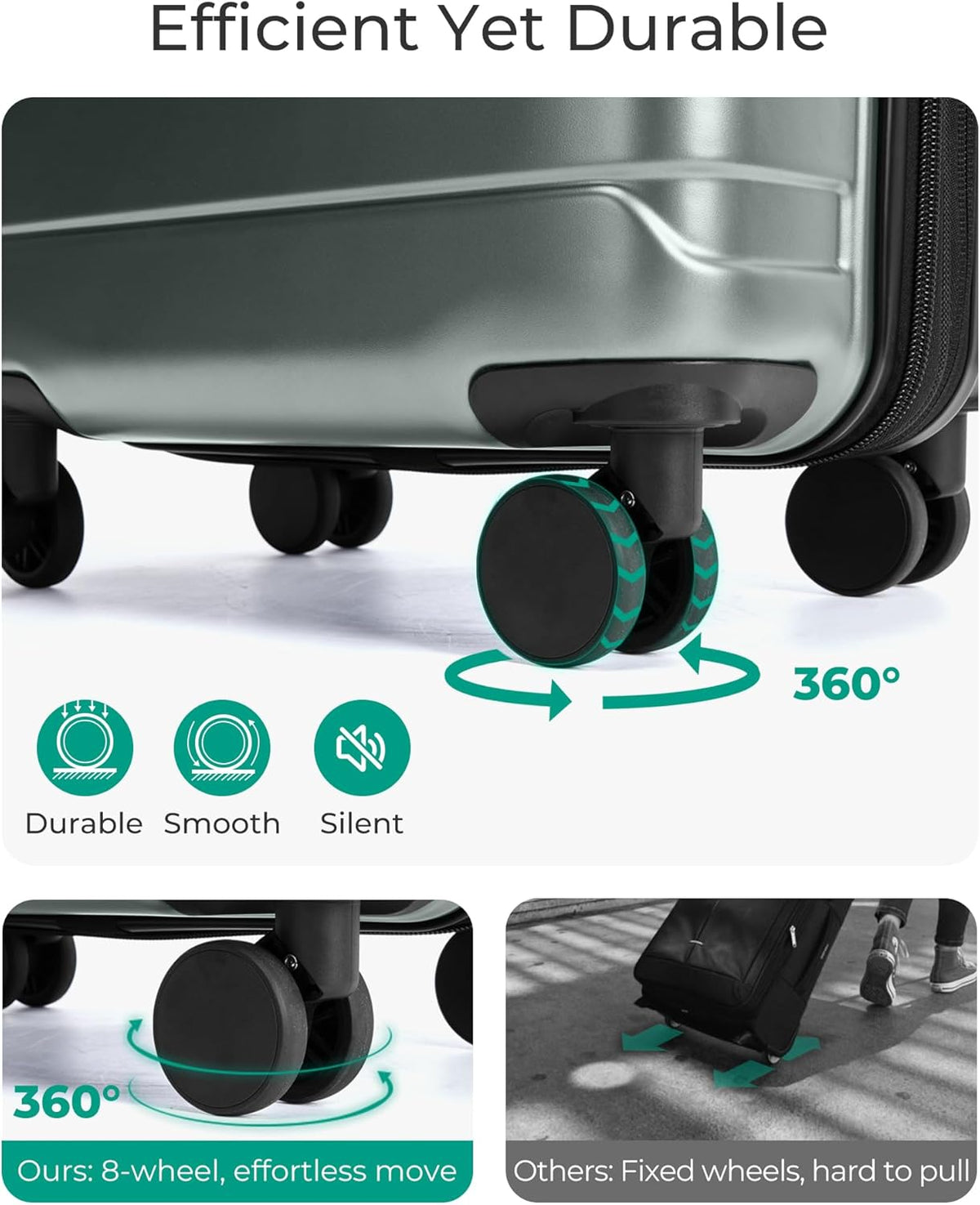 Carry On Luggage 22x14x9 Airline Approved with Spinner Wheels,Lightweight 20 Inch Luggage with TSA Lock,Expandable Hard Shell Carry On Suitcases for Men Women,Gray