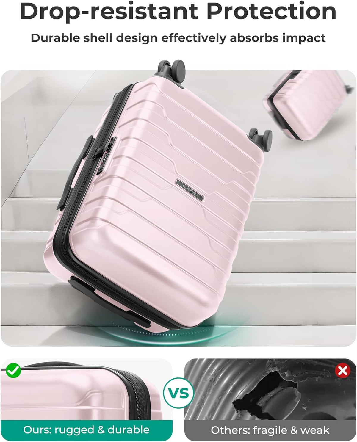 Carry On Luggage 22x14x9 Airline Approved with Spinner Wheels,Lightweight 20 Inch Luggage with TSA Lock,Expandable Hard Shell Carry On Suitcases for Men Women,Gray