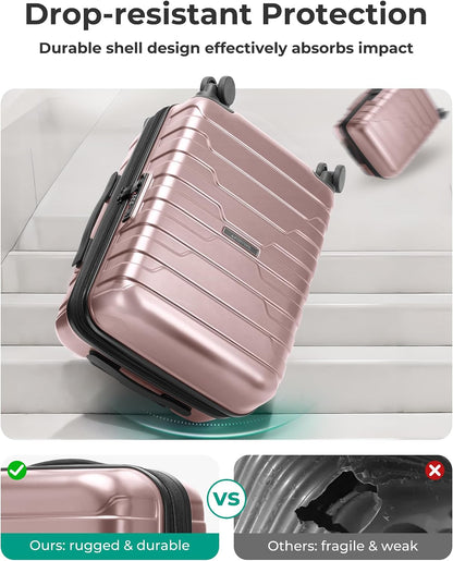 Carry On Luggage 22x14x9 Airline Approved with Spinner Wheels,Lightweight 20 Inch Luggage with TSA Lock,Expandable Hard Shell Carry On Suitcases for Men Women,Gray