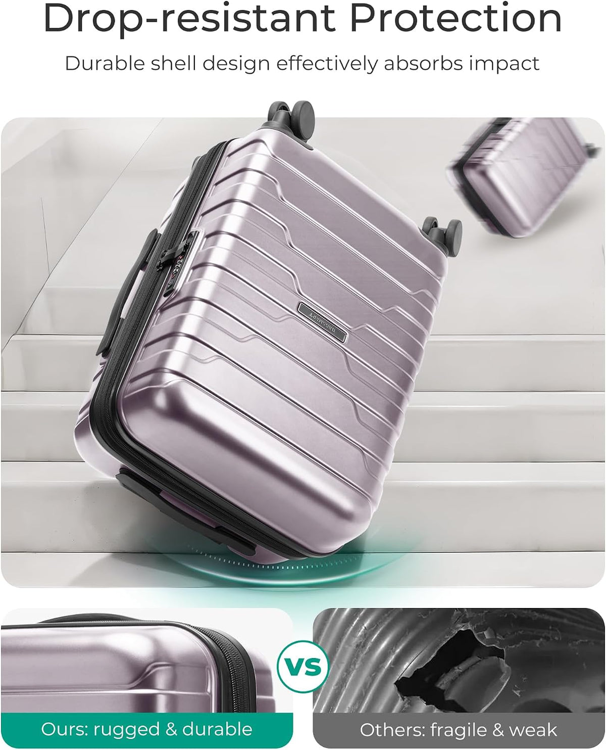 Carry On Luggage 22x14x9 Airline Approved with Spinner Wheels,Lightweight 20 Inch Luggage with TSA Lock,Expandable Hard Shell Carry On Suitcases for Men Women,Gray