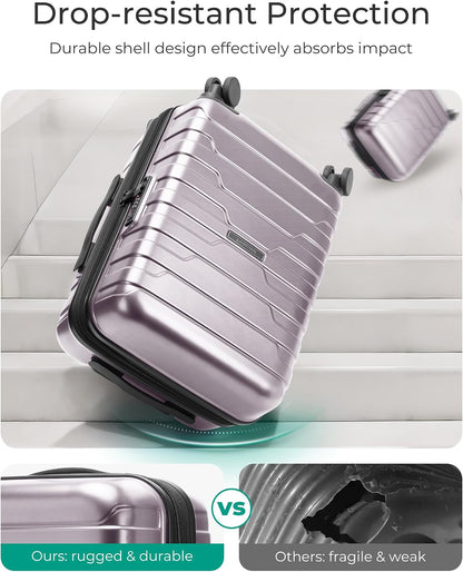 Carry On Luggage 22x14x9 Airline Approved with Spinner Wheels,Lightweight 20 Inch Luggage with TSA Lock,Expandable Hard Shell Carry On Suitcases for Men Women,Gray