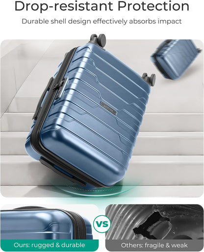 Carry On Luggage 22x14x9 Airline Approved with Spinner Wheels,Lightweight 20 Inch Luggage with TSA Lock,Expandable Hard Shell Carry On Suitcases for Men Women,Gray