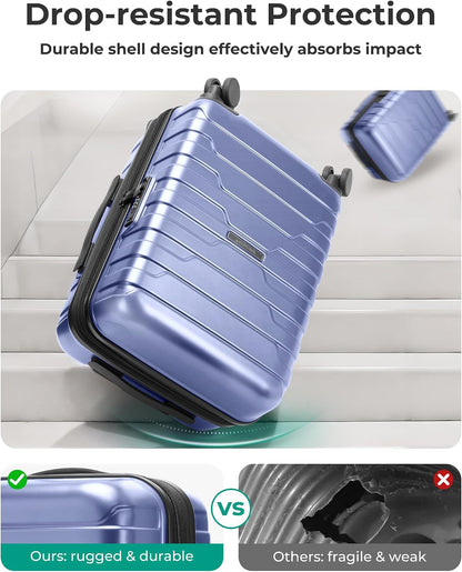 Carry On Luggage 22x14x9 Airline Approved with Spinner Wheels,Lightweight 20 Inch Luggage with TSA Lock,Expandable Hard Shell Carry On Suitcases for Men Women,Gray