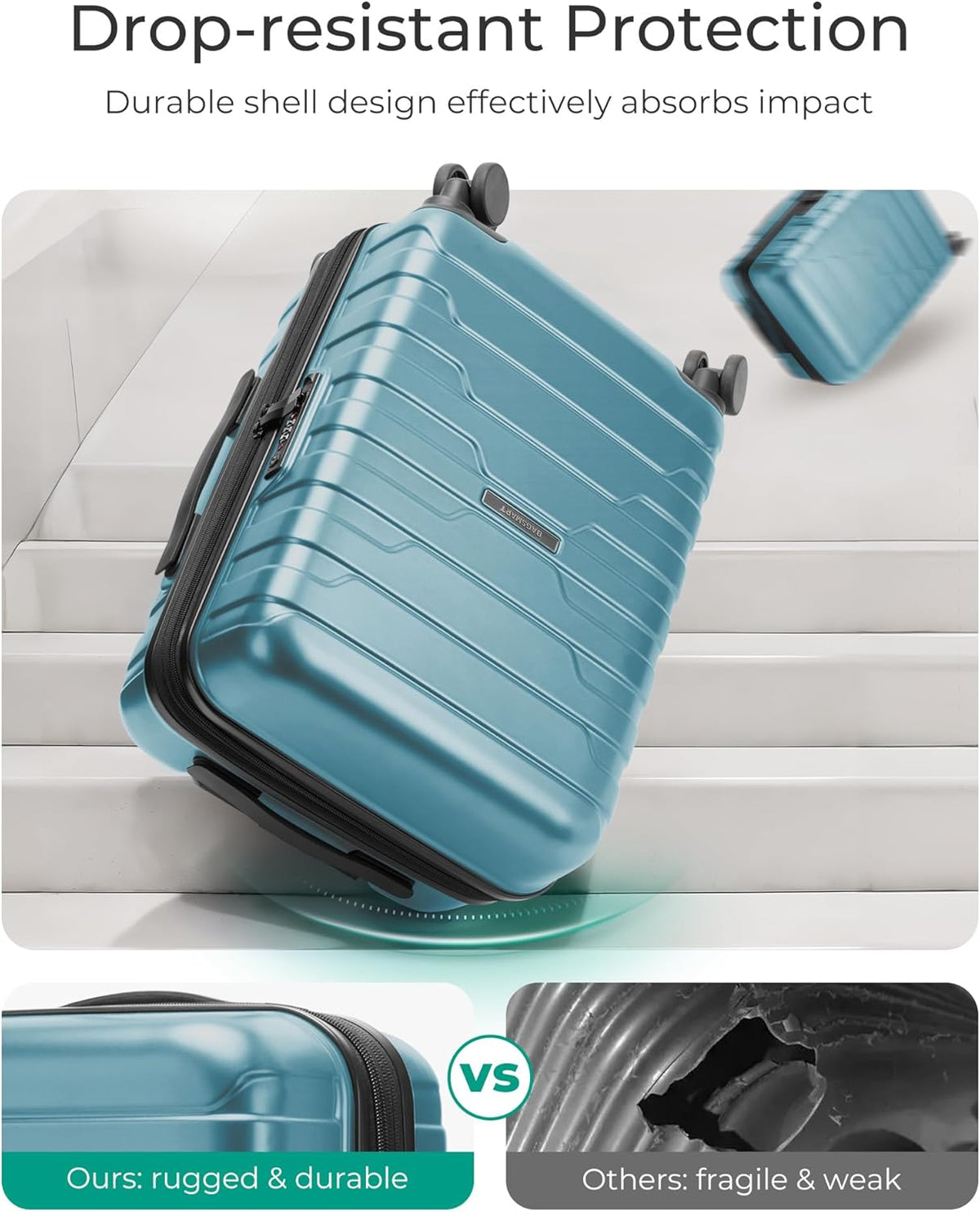 Carry On Luggage 22x14x9 Airline Approved with Spinner Wheels,Lightweight 20 Inch Luggage with TSA Lock,Expandable Hard Shell Carry On Suitcases for Men Women,Gray