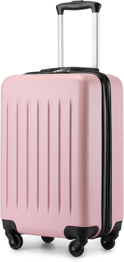 20-Inch Small Hardside Carry-on Suitcase with Spinner Wheels, Lightweight Rolling Cabin Suitcase for Airplane Travel (Pink, for 1-3 Days of Travel)