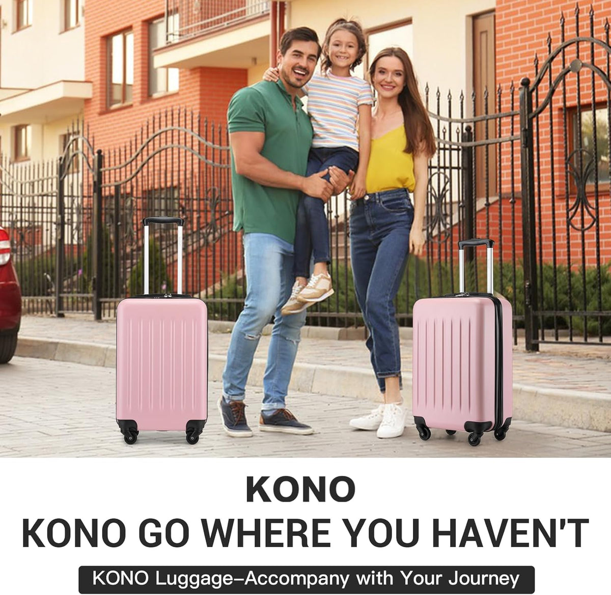20-Inch Small Hardside Carry-on Suitcase with Spinner Wheels, Lightweight Rolling Cabin Suitcase for Airplane Travel (Pink, for 1-3 Days of Travel)