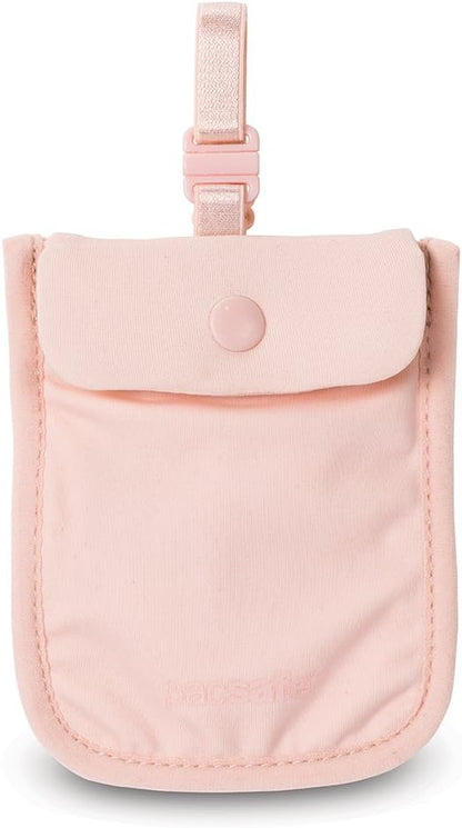 Coversafe S25 Hidden Undercover Travel Bra Pouch for Women (Washable) - Stash up to 6 Credit Cards plus Money and Key with Adjustable, Elastic Strap; Suitable for all Bra Sizes (Orchid Pink)