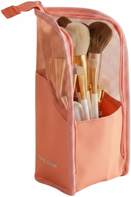 Hanging Toiletry Bag Organizer, Water Resistant Makeup Bag for Travel, Compact Toiletries Bag for Women Men Travel Accessories(pink)