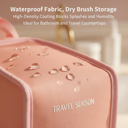 Hanging Toiletry Bag Organizer, Water Resistant Makeup Bag for Travel, Compact Toiletries Bag for Women Men Travel Accessories(pink)