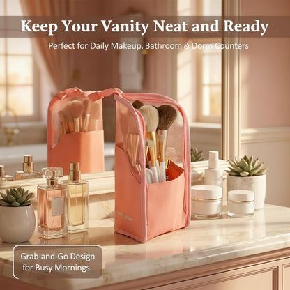 Hanging Toiletry Bag Organizer, Water Resistant Makeup Bag for Travel, Compact Toiletries Bag for Women Men Travel Accessories(pink)
