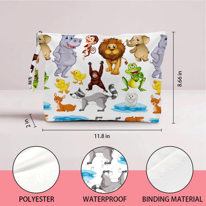 Wet Dry Bag, Wet Bag for Swimsuit, Diaper Sunscreen Large Zipper Pouch Waterproof Pouch, Beach Bags for Women, Various Cartoon Animal Patterns, Gifts for Ladies Girls Friends Colleagues and Sisters