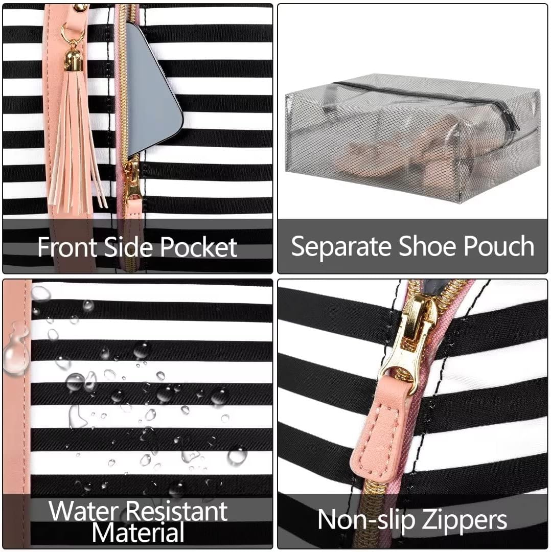 Garment Duffle Bags for Travel, Convertible Carry On Garment Bag for Women, Large PU Leather Foldable Travel Bag with Shoe Pouch, 2 in 1 Hanging Suitcase Dress Suit Travel Bags, Pink