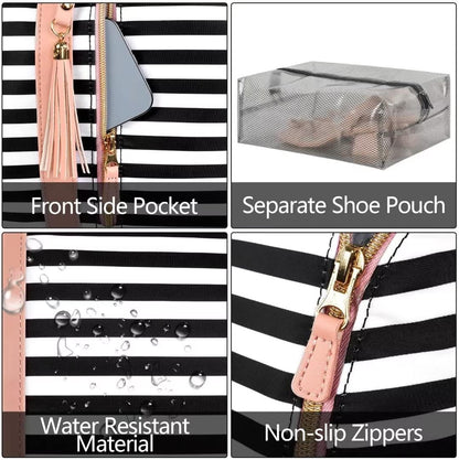 Garment Duffle Bags for Travel, Convertible Carry On Garment Bag for Women, Large PU Leather Foldable Travel Bag with Shoe Pouch, 2 in 1 Hanging Suitcase Dress Suit Travel Bags, Pink