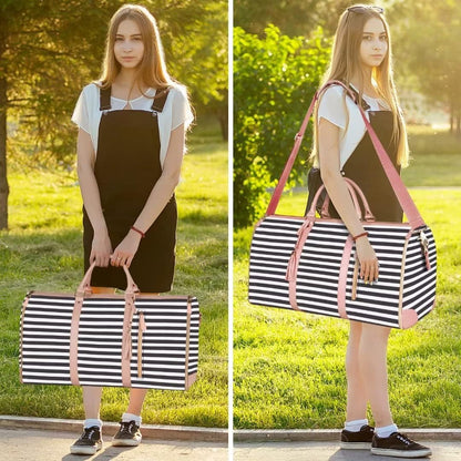 Garment Duffle Bags for Travel, Convertible Carry On Garment Bag for Women, Large PU Leather Foldable Travel Bag with Shoe Pouch, 2 in 1 Hanging Suitcase Dress Suit Travel Bags, Pink