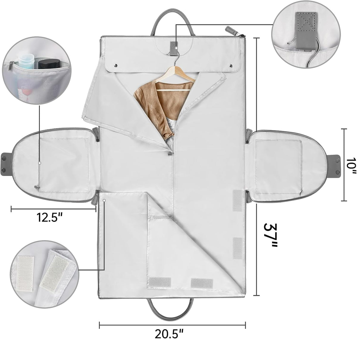 Garment Duffle Bags for Travel, Convertible Carry On Garment Bag for Women, Large PU Leather Foldable Travel Bag with Shoe Pouch, 2 in 1 Hanging Suitcase Dress Suit Travel Bags, Pink