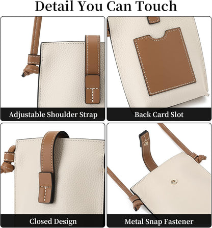 Leather Small Crossbody Bags for Women Phone Purse Minimalism Cell Phone Bag with Card Slot