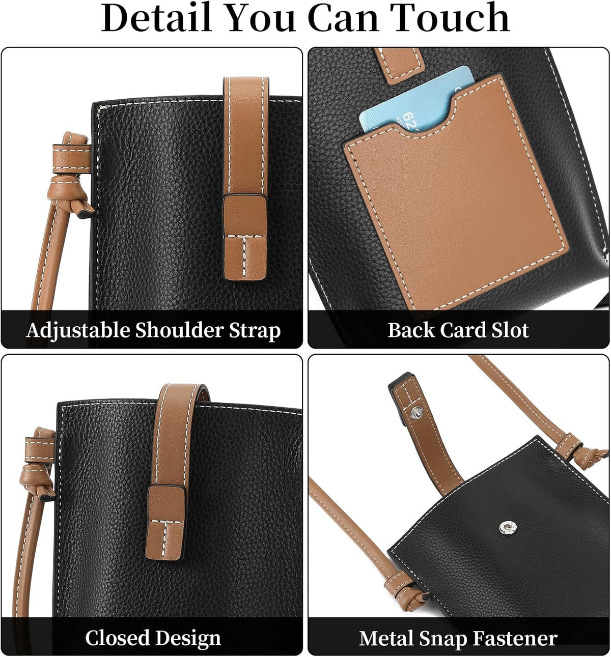 Leather Small Crossbody Bags for Women Phone Purse Minimalism Cell Phone Bag with Card Slot