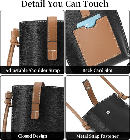 Leather Small Crossbody Bags for Women Phone Purse Minimalism Cell Phone Bag with Card Slot