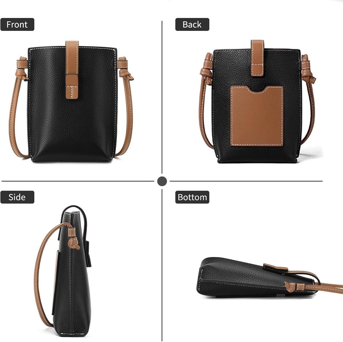 Leather Small Crossbody Bags for Women Phone Purse Minimalism Cell Phone Bag with Card Slot
