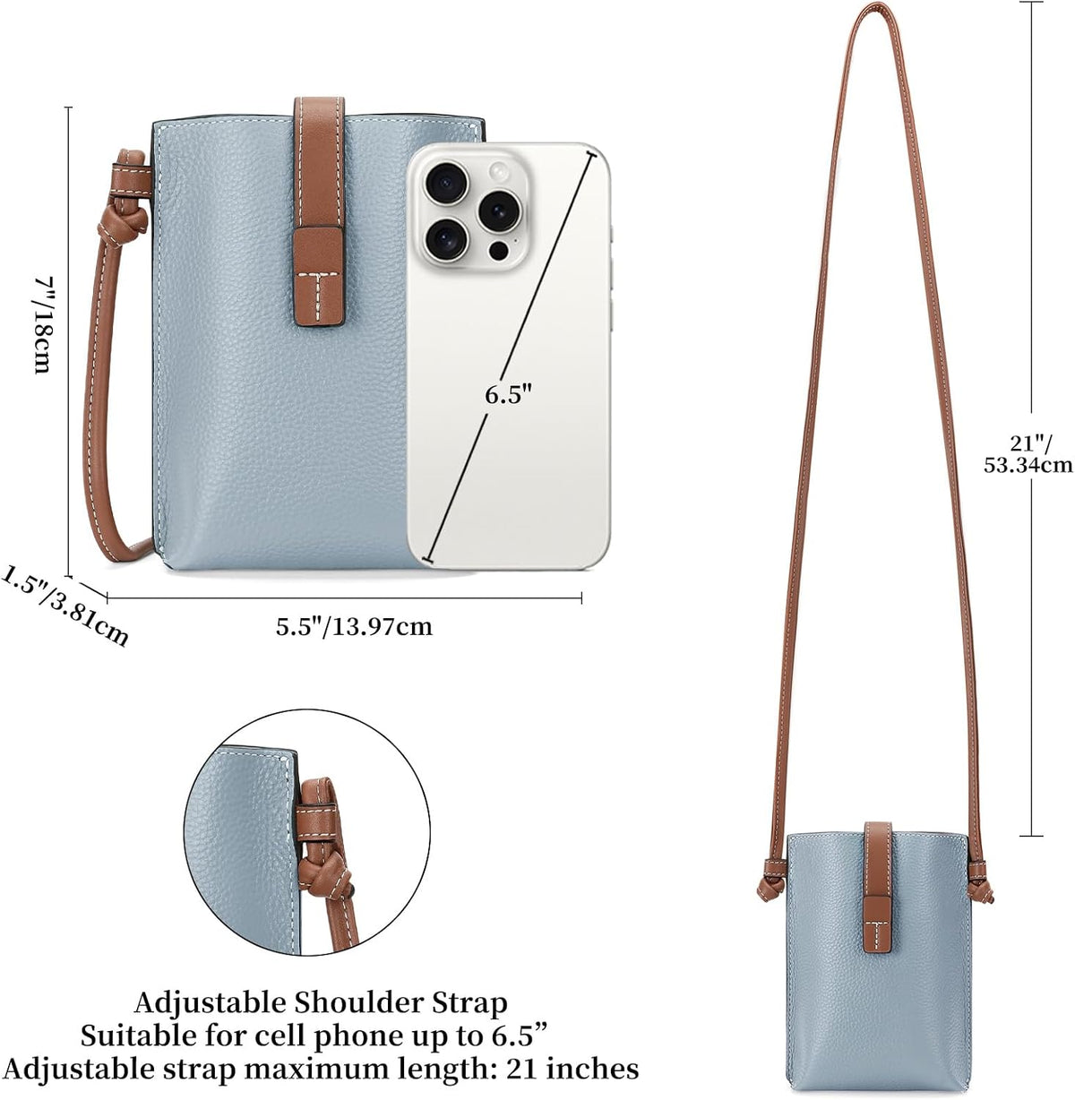 Leather Small Crossbody Bags for Women Phone Purse Minimalism Cell Phone Bag with Card Slot