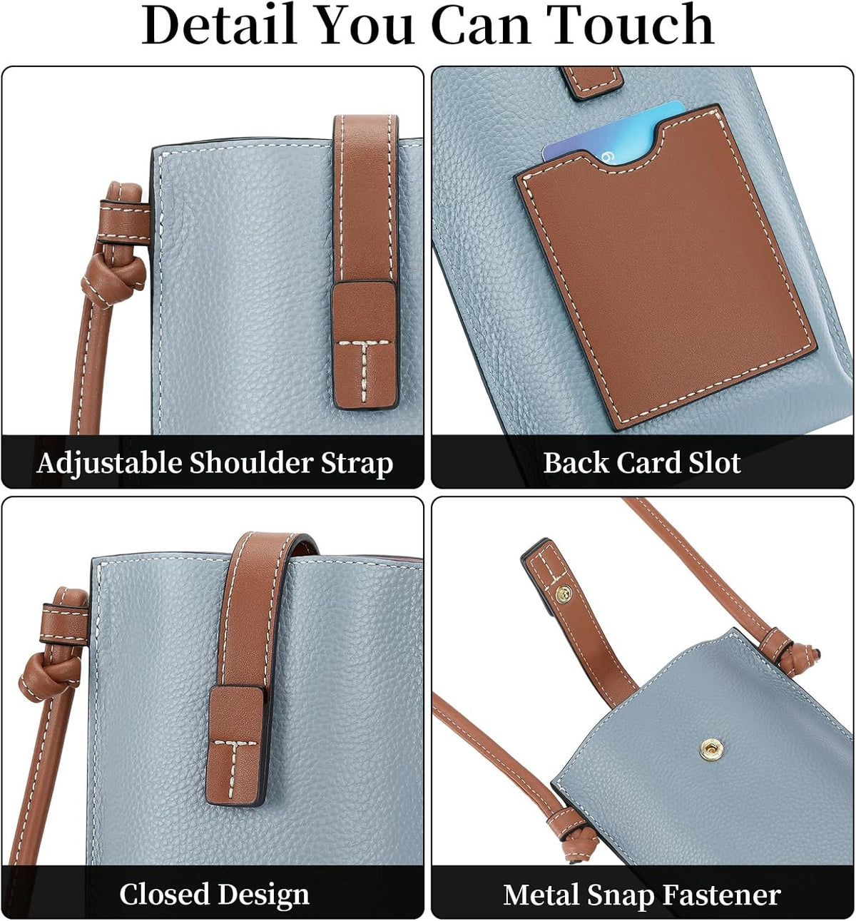 Leather Small Crossbody Bags for Women Phone Purse Minimalism Cell Phone Bag with Card Slot