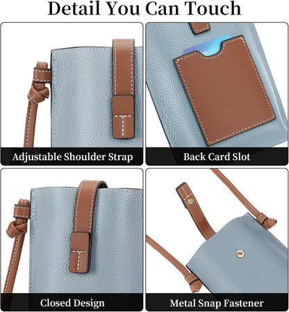 Leather Small Crossbody Bags for Women Phone Purse Minimalism Cell Phone Bag with Card Slot