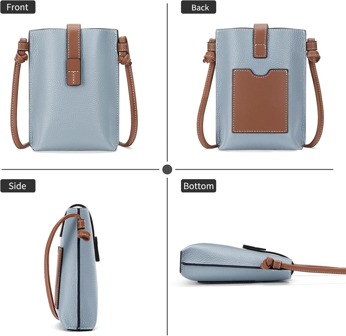 Leather Small Crossbody Bags for Women Phone Purse Minimalism Cell Phone Bag with Card Slot