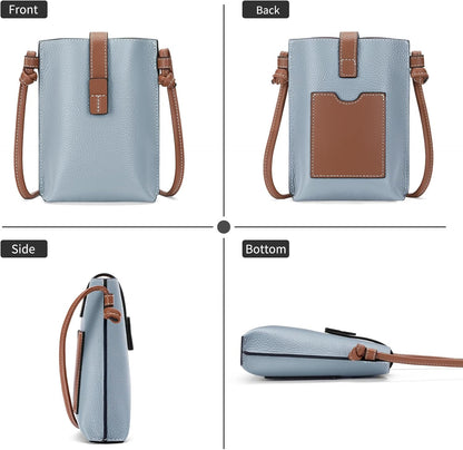 Leather Small Crossbody Bags for Women Phone Purse Minimalism Cell Phone Bag with Card Slot
