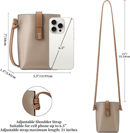 Leather Small Crossbody Bags for Women Phone Purse Minimalism Cell Phone Bag with Card Slot