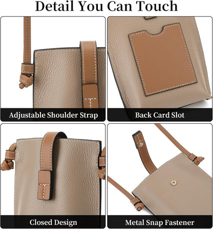 Leather Small Crossbody Bags for Women Phone Purse Minimalism Cell Phone Bag with Card Slot