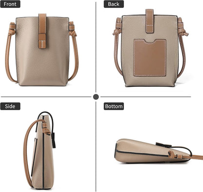 Leather Small Crossbody Bags for Women Phone Purse Minimalism Cell Phone Bag with Card Slot