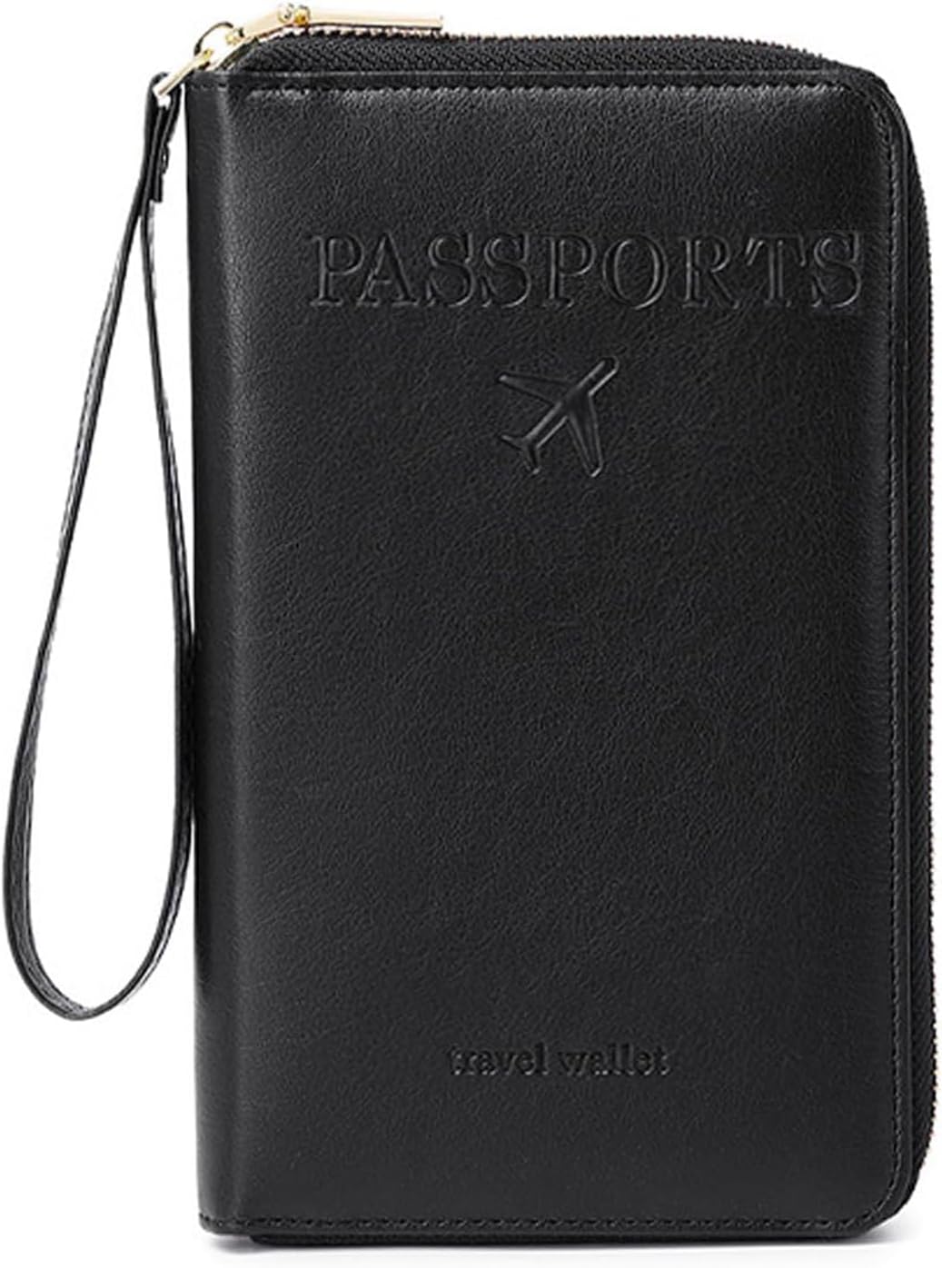 Rowgins Multi-Functional RFID Passports Wallet, Travel Wallet for Men & Women, Passports Holder for Travel RFID Blocking, Slim Leather Cover for Credit Cards Tickets Cash (Brown)