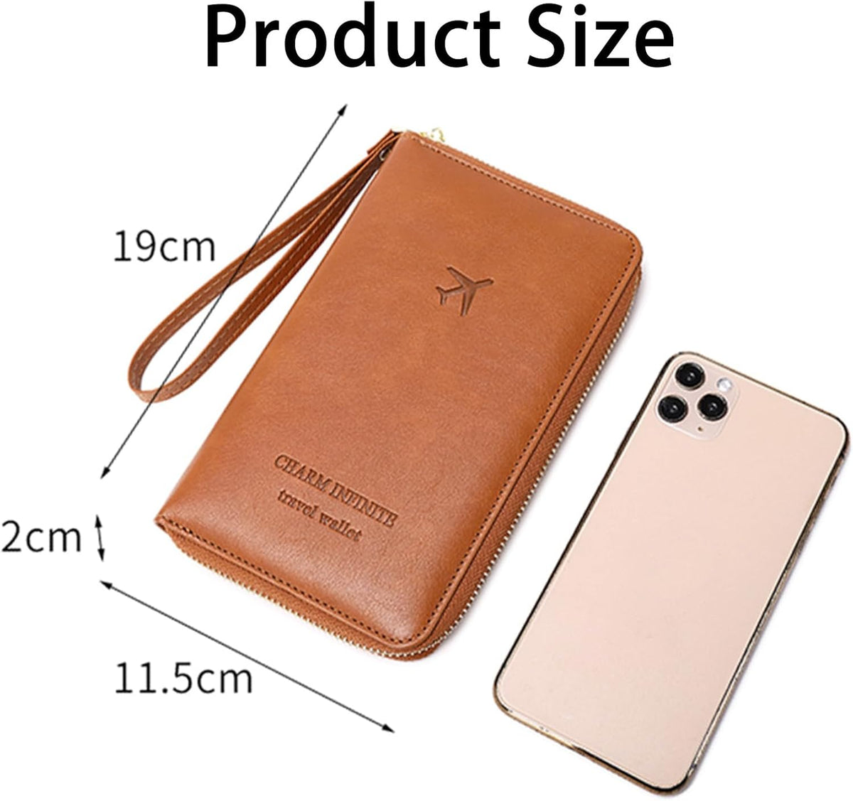 Rowgins Multi-Functional RFID Passports Wallet, Travel Wallet for Men & Women, Passports Holder for Travel RFID Blocking, Slim Leather Cover for Credit Cards Tickets Cash (Brown)