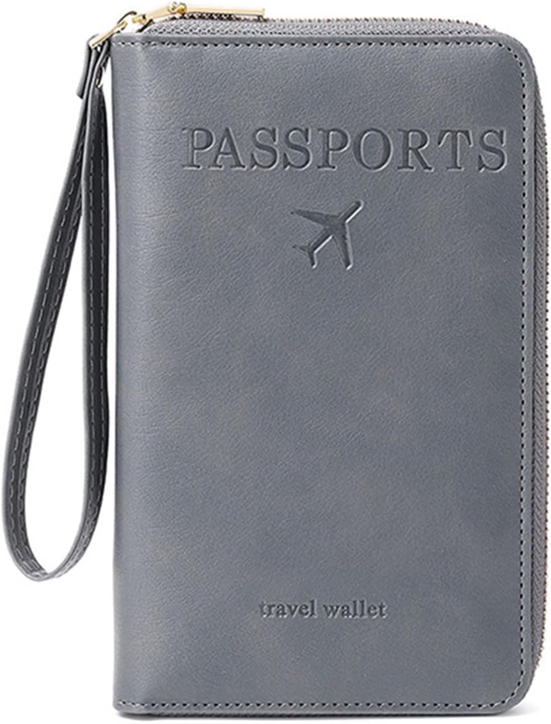 Rowgins Multi-Functional RFID Passports Wallet, Travel Wallet for Men & Women, Passports Holder for Travel RFID Blocking, Slim Leather Cover for Credit Cards Tickets Cash (Brown)