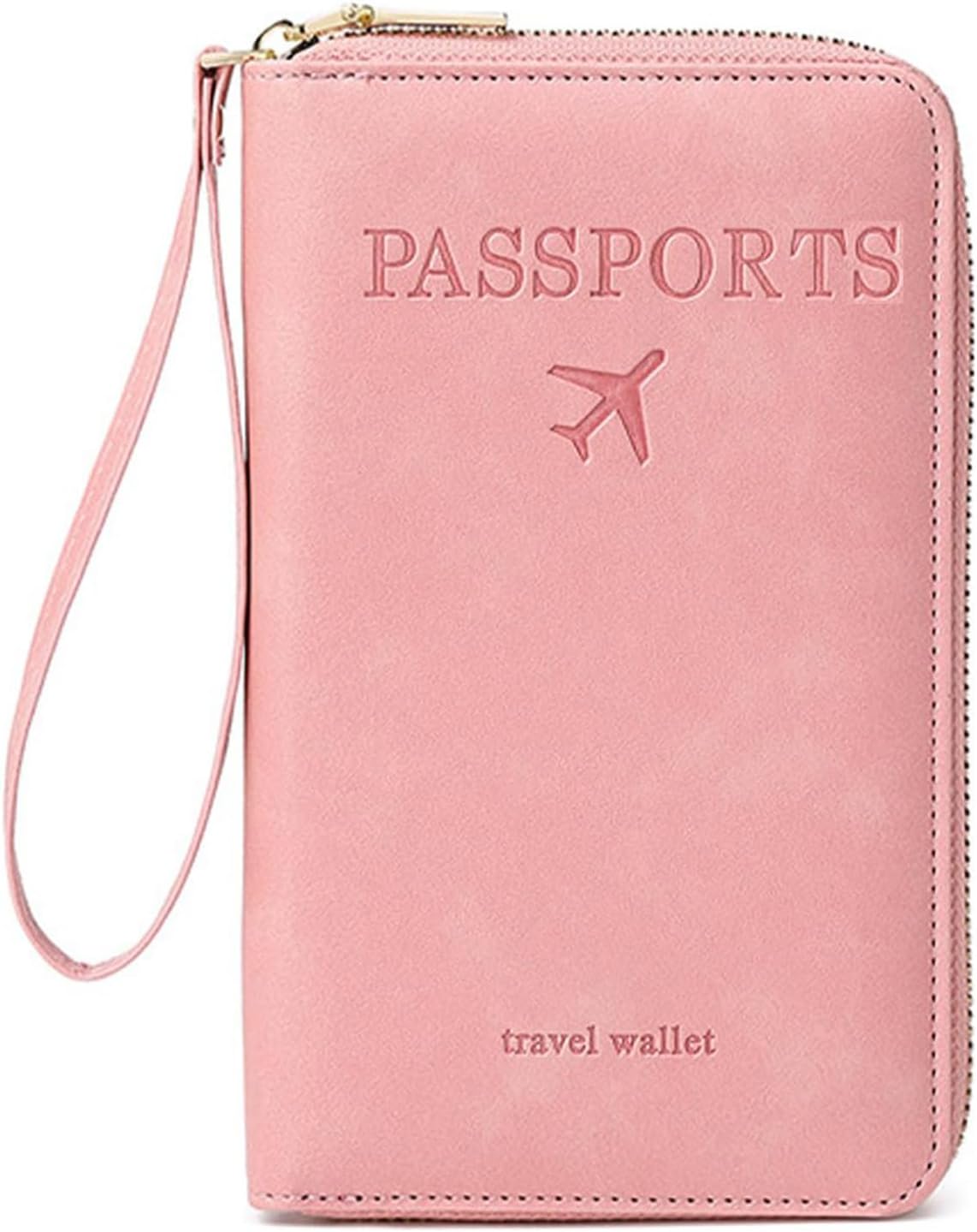 Rowgins Multi-Functional RFID Passports Wallet, Travel Wallet for Men & Women, Passports Holder for Travel RFID Blocking, Slim Leather Cover for Credit Cards Tickets Cash (Brown)