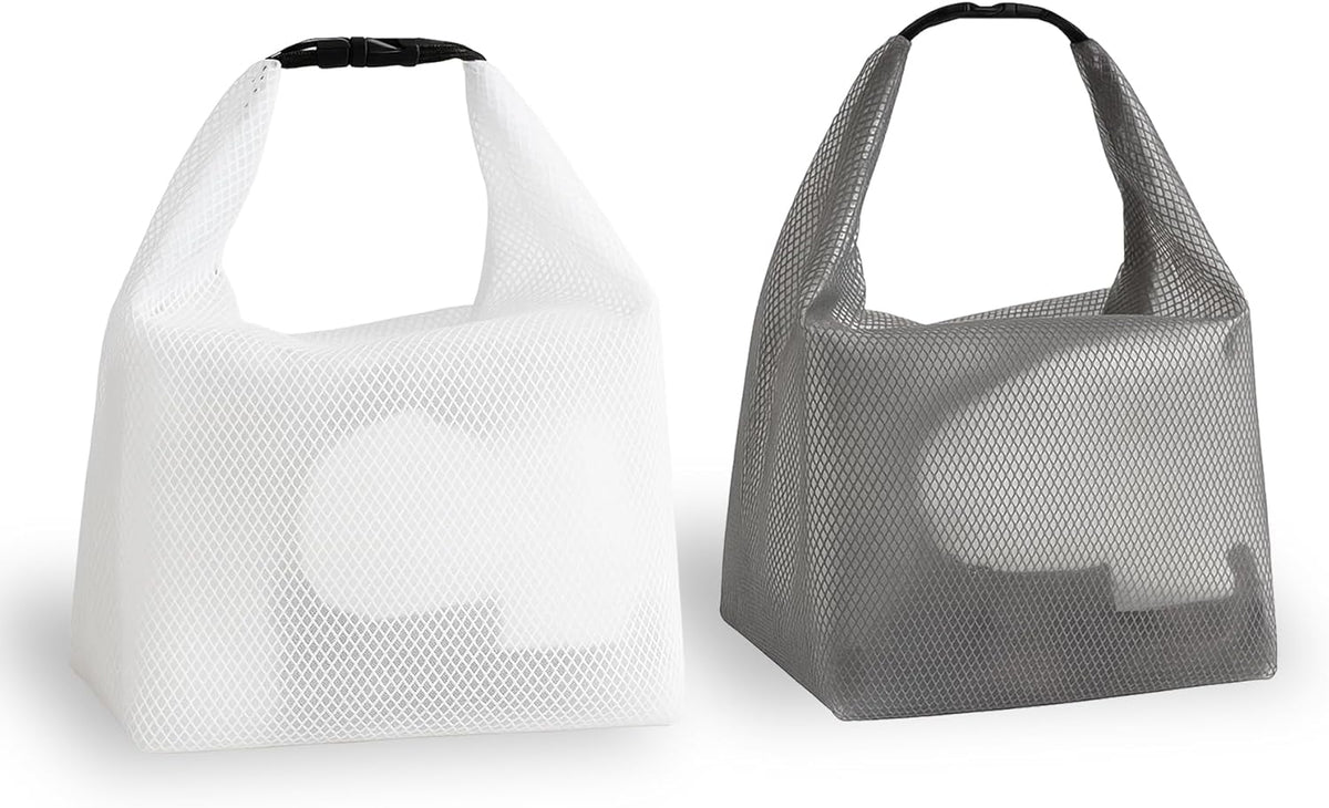 2 Pack Waterproof Travel Toiletry Bag – Large Clear EVA Bags for Gym, Travel, Daily Use & Cosmetics – Dry-Wet Separation, Snap Buckle, Lightweight Foldable Design (Gray & White)