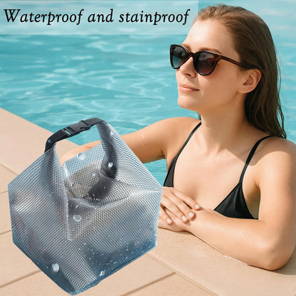 2 Pack Waterproof Travel Toiletry Bag – Large Clear EVA Bags for Gym, Travel, Daily Use & Cosmetics – Dry-Wet Separation, Snap Buckle, Lightweight Foldable Design (Gray & White)