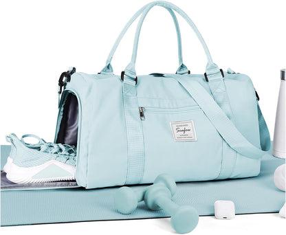 Gym Bag Womens Mens with Shoes Compartment and Wet Pocket Travel Duffel Bags for Women for Plane Sport Gym Tote Bag with Toiletry Bags Waterproof Weekend Overnight Carry on Bag Hospital Holdalls - Colors A