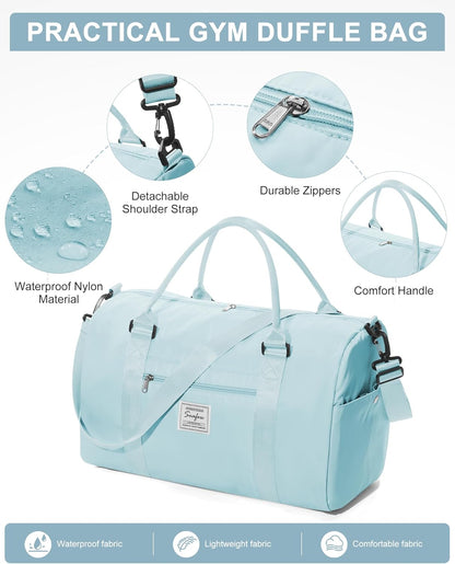 Gym Bag Womens Mens with Shoes Compartment and Wet Pocket Travel Duffel Bags for Women for Plane Sport Gym Tote Bag with Toiletry Bags Waterproof Weekend Overnight Carry on Bag Hospital Holdalls - Colors A