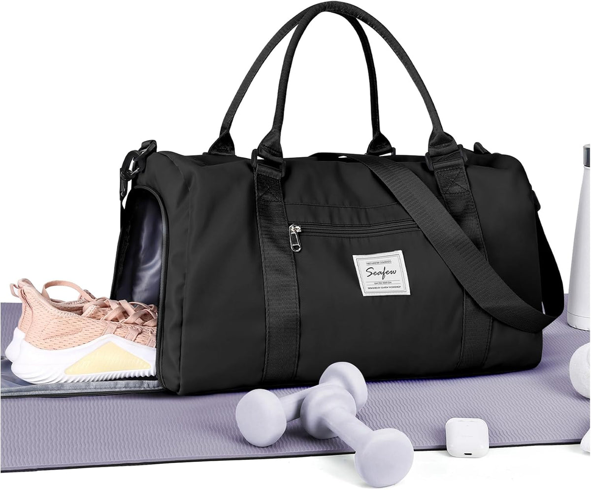 Gym Bag Womens Mens with Shoes Compartment and Wet Pocket Travel Duffel Bags for Women for Plane Sport Gym Tote Bag with Toiletry Bags Waterproof Weekend Overnight Carry on Bag Hospital Holdalls - Colors A