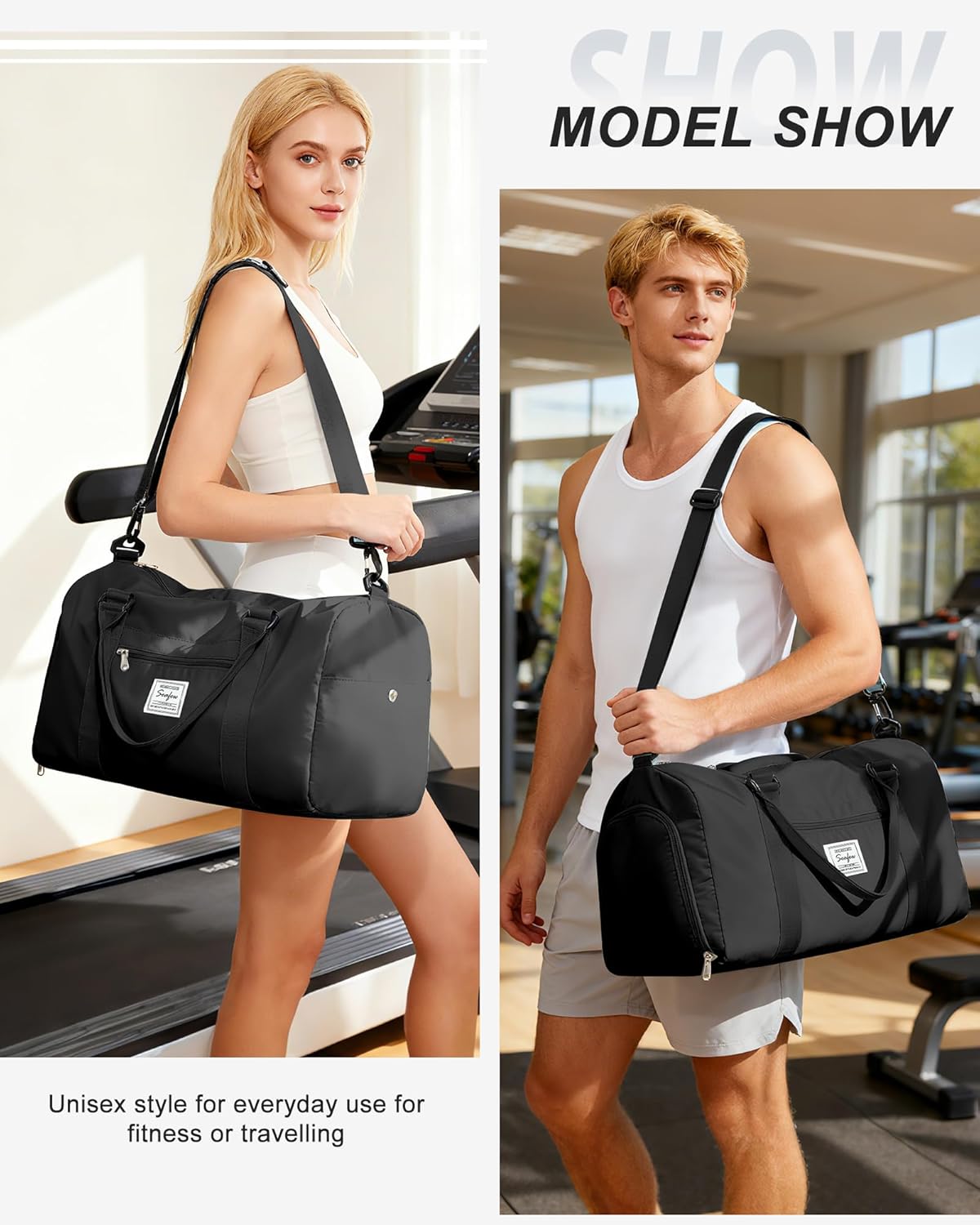 Gym Bag Womens Mens with Shoes Compartment and Wet Pocket Travel Duffel Bags for Women for Plane Sport Gym Tote Bag with Toiletry Bags Waterproof Weekend Overnight Carry on Bag Hospital Holdalls - Colors A