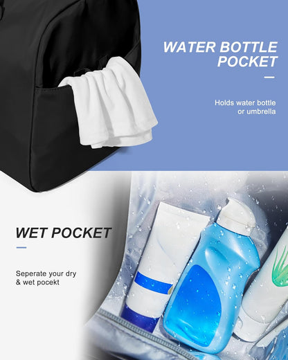 Gym Bag Womens Mens with Shoes Compartment and Wet Pocket Travel Duffel Bags for Women for Plane Sport Gym Tote Bag with Toiletry Bags Waterproof Weekend Overnight Carry on Bag Hospital Holdalls - Colors A