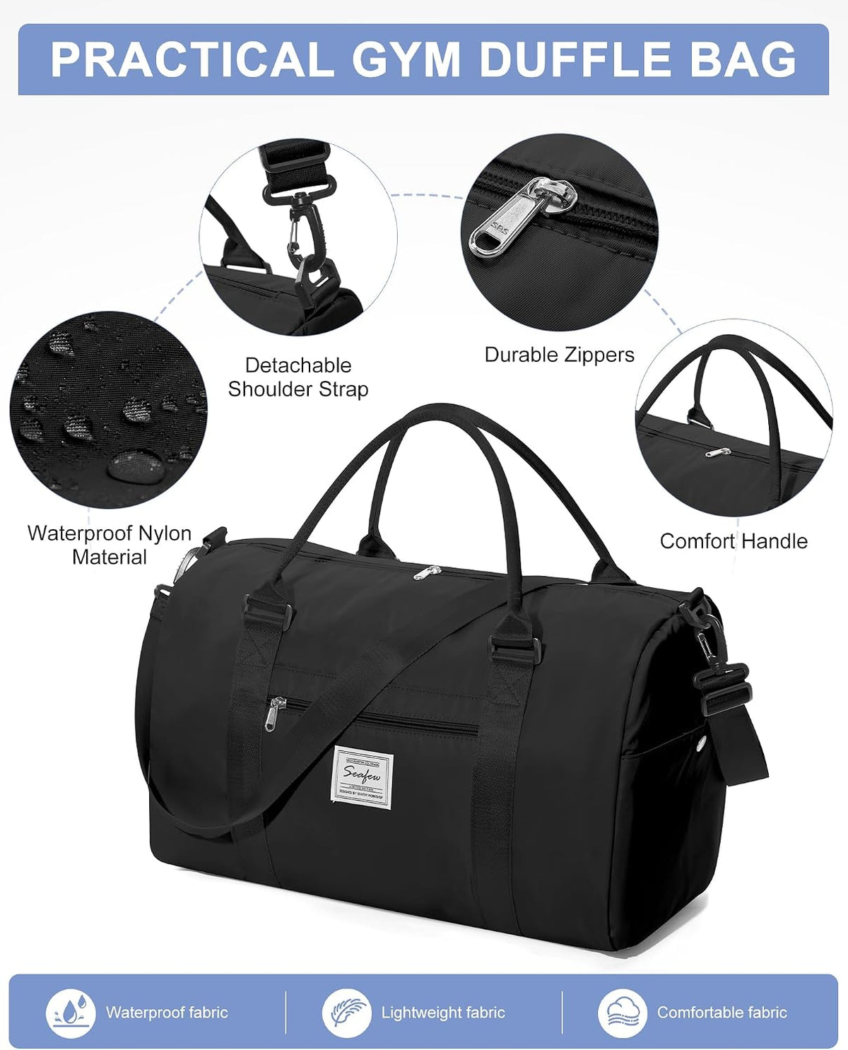 Gym Bag Womens Mens with Shoes Compartment and Wet Pocket Travel Duffel Bags for Women for Plane Sport Gym Tote Bag with Toiletry Bags Waterproof Weekend Overnight Carry on Bag Hospital Holdalls - Colors A